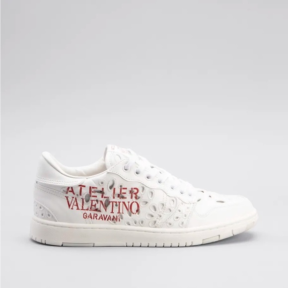 Valentino Shoes - VALENTINO GARAVANI Logo Eyelet Sneakers